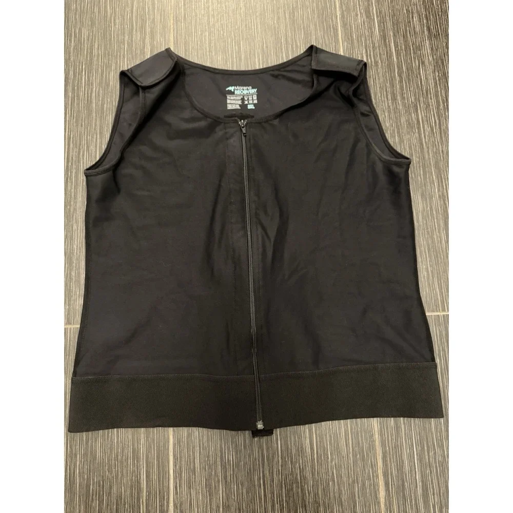 Marena Recovery Compression Vest Sz 3XL Black Zipper Adjustable Shoulder Surgery